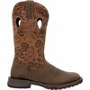 Rocky Women's Rosemary Pull-On Western Boot, DARK BROWN, M, Size 7 RKW0404